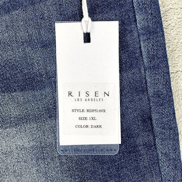 NWT RISEN Los Angeles Womens High Waist Pull On Flare Jeans Stretch Denim Jean - Picture 5 of 11